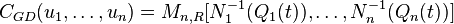  C_{GD}(u_1,\ldots,u_n)=M_{n,R}[N_1^{-1}(Q_1(t)),\ldots,N_n^{-1}(Q_n(t))]