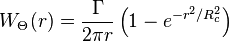 W_\Theta(r) = \frac{\Gamma}{2\pi r} \left ( 1-e^{-r^2/R_c^2} \right )