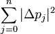 \sum_{j=0}^n|\Delta p_j|^2\!