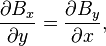 \frac{\partial B_x}{\partial y} = \frac{\partial B_y}{\partial x},