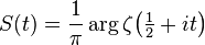 S(t) = \frac{1}{\pi}\arg{\zeta\bigl(\tfrac{1}{2}+it\bigr)}