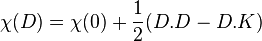  \chi(D) = \chi(0) + \frac{1}{2}(D.D - D.K) 