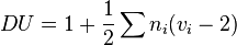 DU = 1 + \frac{1}{2} \sum n_i(v_i-2)