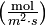 \left(\tfrac{\mathrm{mol}}{ m^2\cdot s}\right)