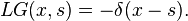 LG(x,s)=-\delta(x-s).