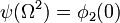 \psi(\Omega^2) = \phi_2(0)