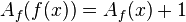 \,A_f(f(x)) = A_f(x) + 1