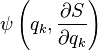 \psi \left(q_k, \frac{\partial S}{\partial q_k} \right)