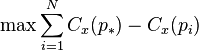 \max \sum_{i=1}^{N} C_x(p_*)-C_x(p_i)