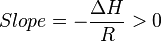 Slope= -\frac{\Delta H}{R} > 0