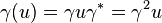  \gamma(u) = \gamma u \gamma^* = \gamma^2 u\,