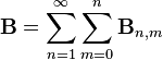 {\mathbf{B}}=\sum_{n=1}^\infty \sum_{m=0}^n {\mathbf{B}}_{n,m}