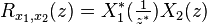 R_{x_1,x_2}(z)=X_1^*(\tfrac{1}{z^*})X_2(z)