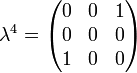 \lambda^4 = \begin{pmatrix} 0 & 0 & 1 \\ 0 & 0 & 0 \\ 1 & 0 & 0 \end{pmatrix}