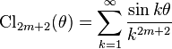 \operatorname{Cl}_{2m+2}(\theta) = \sum_{k=1}^\infty \frac{\sin k\theta }{k^{2m+2}}