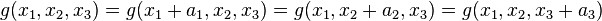 g(x_1,x_2,x_3) = g(x_1+a_1,x_2,x_3) = g(x_1,x_2+a_2,x_3) = g(x_1,x_2,x_3+a_3)