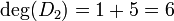 \deg(D_2)=1+5=6