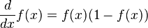 \frac{d}{dx}f(x) = f(x)(1-f(x)) 