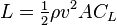 
L = \tfrac12\rho v^2 A C_L
