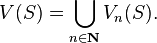 V(S) = \bigcup_{n \in \mathbf{N}} V_{n}(S).