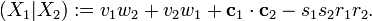 
\left( X_{1}| X_{2} \right) :=
v_{1} w_{2} + v_{2} w_{1} + \mathbf{c}_{1} \cdot \mathbf{c}_{2} - s_{1} s_{2} r_{1} r_{2}.
