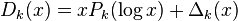 D_k(x) = xP_k(\log x)+\Delta_k(x) \,