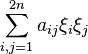  \sum\limits_{i,j=1}^{2n} a_{ij} \xi_i \xi_j