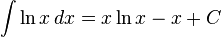 \int \ln x\,dx = x \ln x - x + C