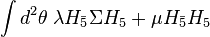  \int d^2\theta \; \lambda  H_{\bar{5}} \Sigma  H_{5} + \mu H_{\bar{5}} H_{5}