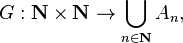 G : \mathbf{N} \times \mathbf{N} \to \bigcup_{n \in \mathbf{N}} A_n,