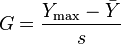 
G = \frac{Y_\max - \bar{Y}}{s}
