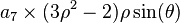 a_7\times (3\rho^2-2)\rho \sin(\theta)