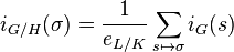 i_{G/H}(\sigma) = {1 \over e_{L/K}} \sum_{s \mapsto \sigma} i_G(s)