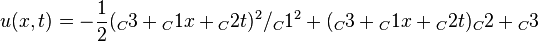 u(x, t) = -\frac 1 2 ({_C}3+{_C}1 x+{_C}2 t)^2/{_C}1^2+({_C}3+{_C}1 x+{_C}2 t) {_C}2+{_C}3