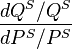 \frac{dQ^S/Q^S}{dP^S/P^S}