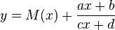 y=M(x)+\frac{ax+b}{cx+d}