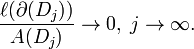  \frac{\ell(\partial(D_j))}{A(D_j)}\to 0,\; j\to\infty. 