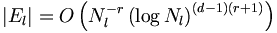 |E_l| = O\left(N_l^{-r}\left(\log N_l\right)^{(d-1)(r+1)}\right)