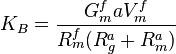 K_B = \frac{G_m^fa V_m^f}{R_m^f(R_g^a + R_m^a)}