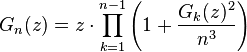 G_n(z)=z\cdot \prod_{k=1}^{n-1}\left( 1+\frac{G_k(z)^2}{n^3}\right)