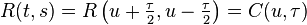 R(t,s)=R\left( u+\tfrac{\tau }{2},u-\tfrac{\tau}{2} \right)=C( u,\tau)