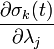 \frac{\partial \sigma_k(t)}{\partial \lambda_j}