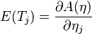  E(T_{j}) = \frac{ \partial A(\eta) }{ \partial \eta_{j} } 