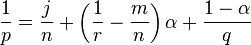 
\frac{1}{p} = \frac{j}{n} + \left( \frac{1}{r} - \frac{m}{n} \right) \alpha + \frac{1 - \alpha}{q}
