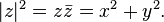 \textstyle |z|^2=z\bar{z}=x^2+y^2.\,