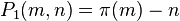 P_{1}(m,n)=\pi (m)-n