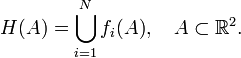 H(A)=\bigcup_{i=1}^N f_i(A), \quad A \subset \mathbb{R}^2.