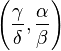 \left(\frac{\gamma}{\delta},\frac{\alpha}{\beta}\right) 