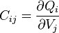 C_{ij} =\frac{\partial Q_{i}}{\partial V_{j}}