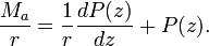 \frac{M_a}{r} = \frac{1}{r}\frac{dP(z)}{dz} + P(z).